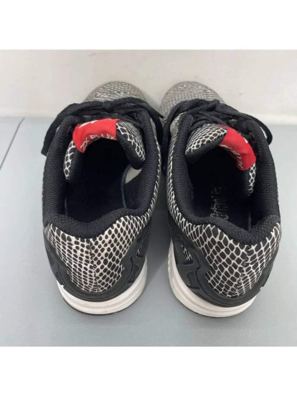 adidas ZX Flux Sneakers Shoes Torsion Casual Geometric Black Snakeskin Mens 6
